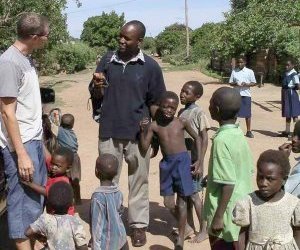 Phil & John with some of the orphans